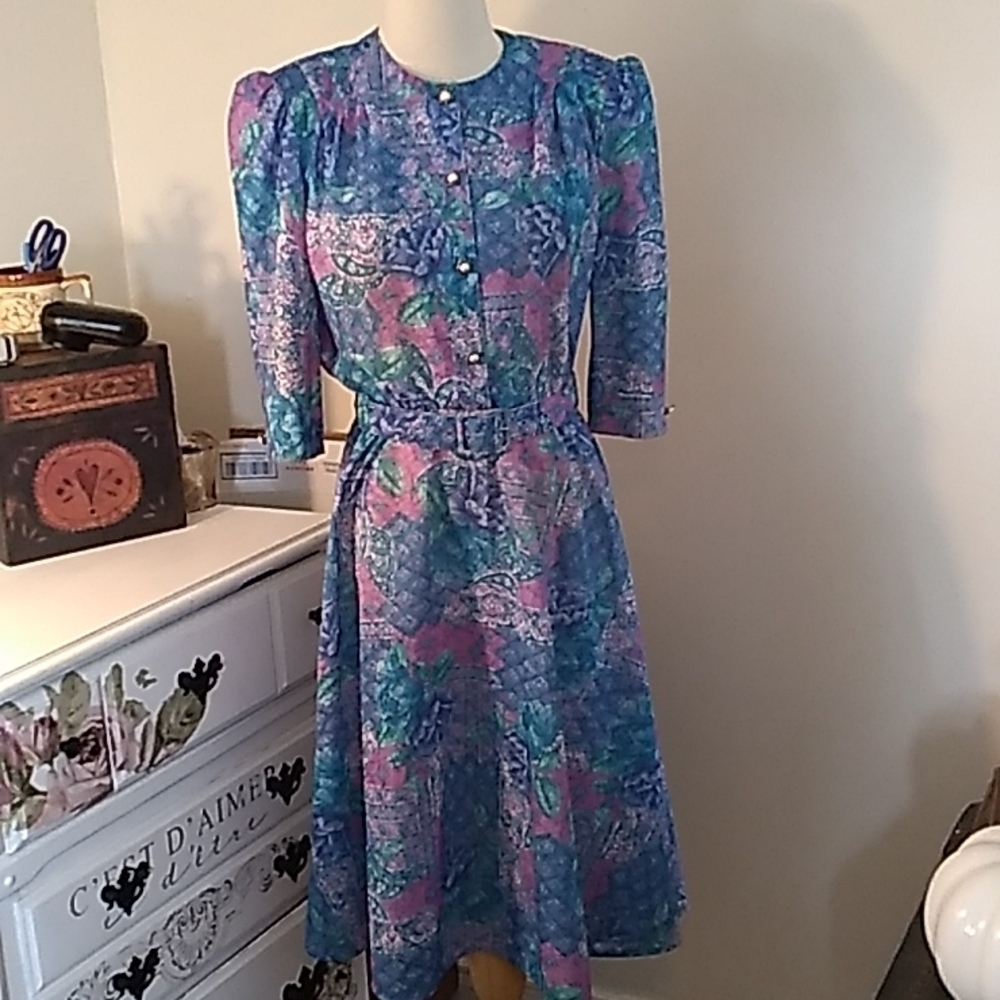 Vintage USA 🇺🇸 grandma 👵 granny chic 8P dress 👗